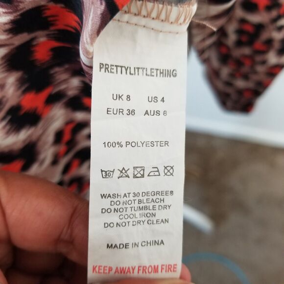 PrettyLittleThing Oversized Animal Print Button Down Top Size 4 - Picture 13 of 14